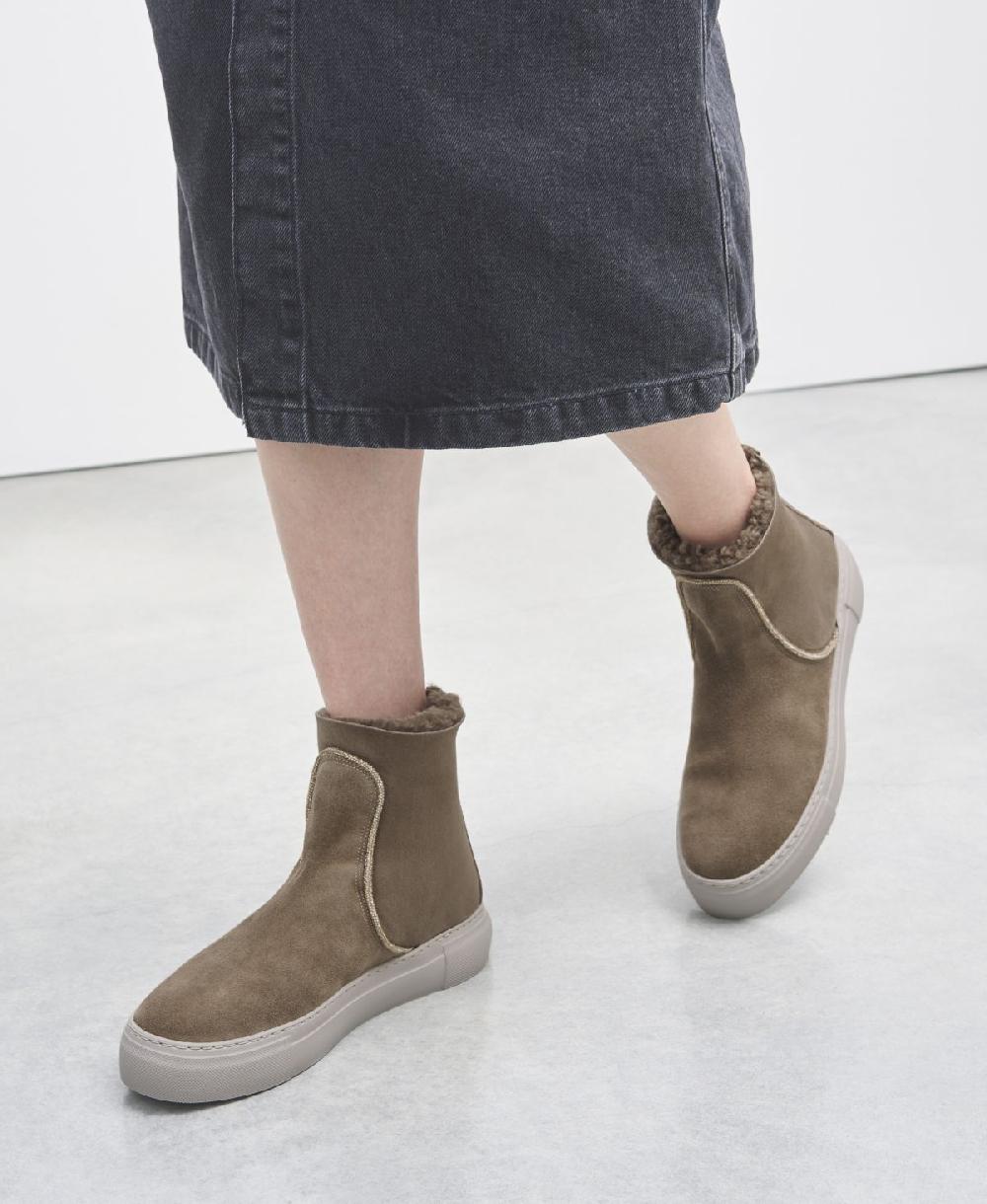 Agl Sneaker In Velour Con Strass Tortora Meghan Warm Strass