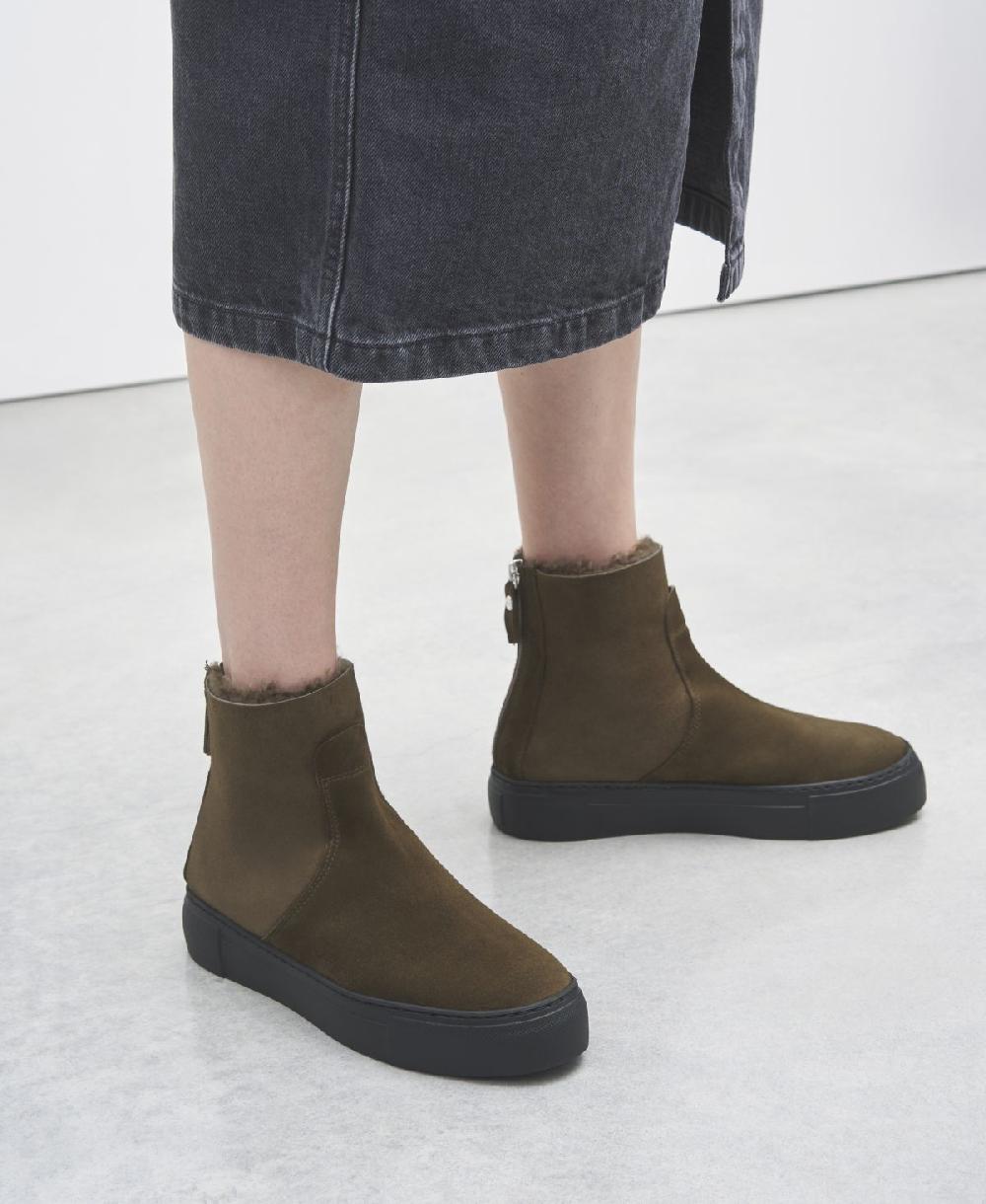 Agl Sneaker Stivaletto In Montone Brown Meghan Warm