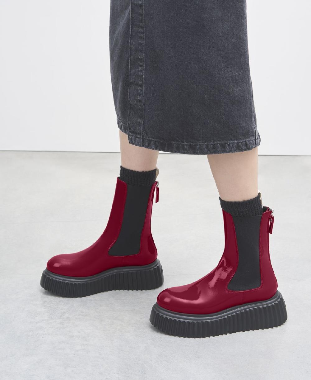 Agl Stivaletto Con Elastici Laterali Rosso Vladimira