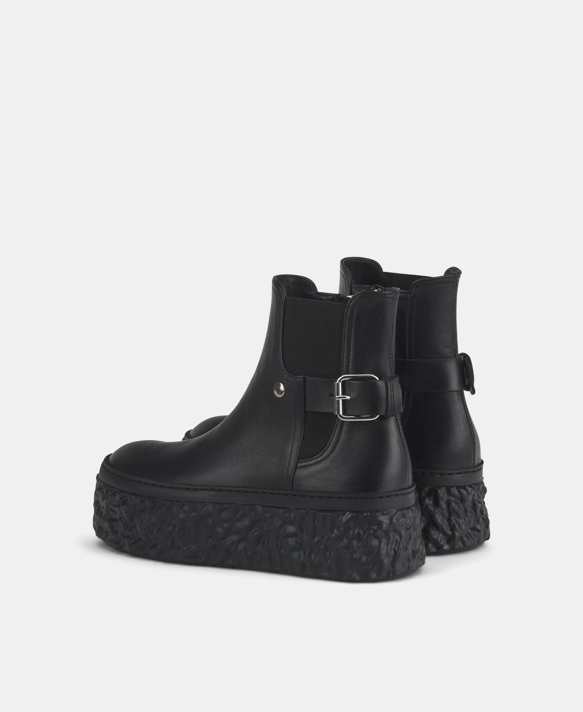 Agl Stivaletto In Pelle Con Platform Nero Magma Biker