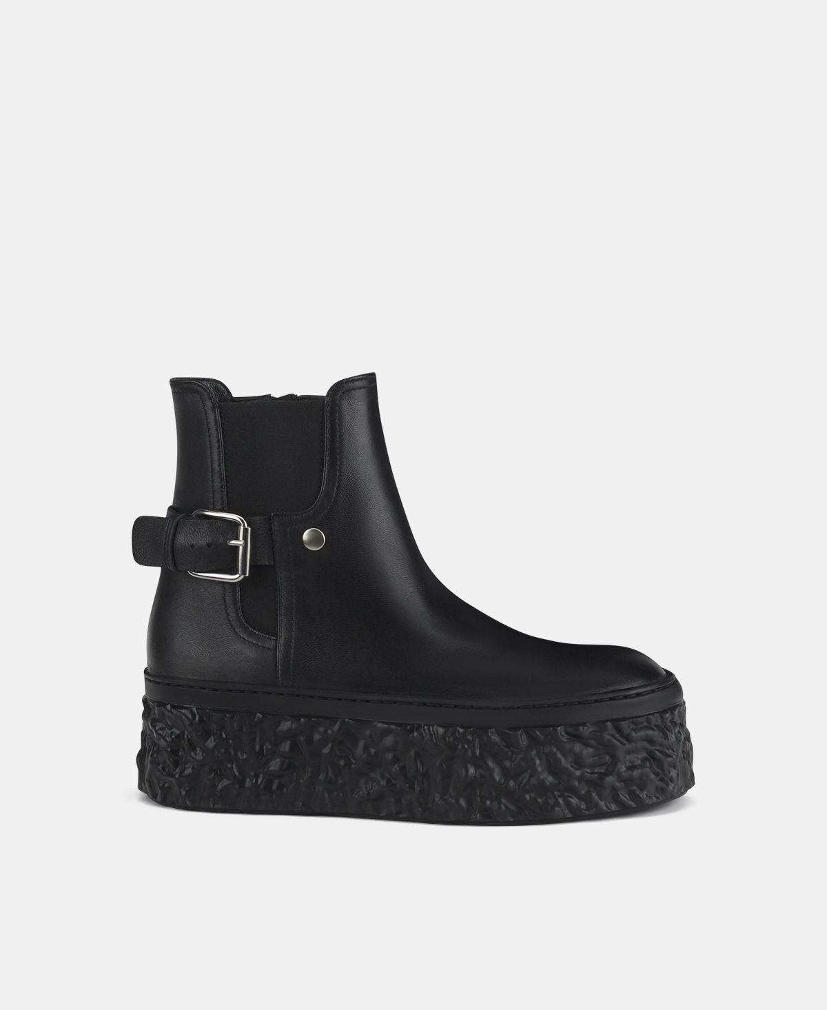 Agl Stivaletto in pelle con platform Nero Magma Biker