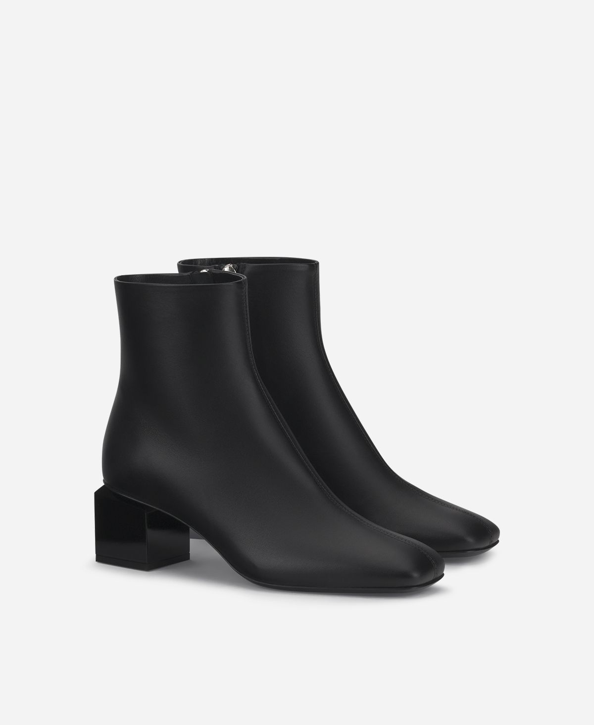 Agl Stivaletto In Pelle Con Tacco Cubico Nero Angie Pure