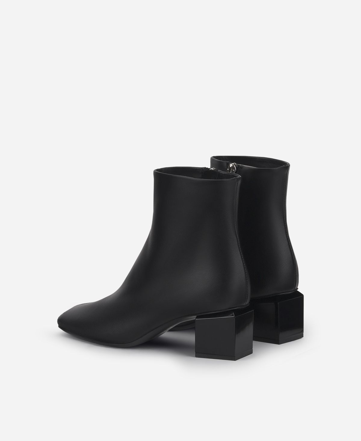 Agl Stivaletto In Pelle Con Tacco Cubico Nero Angie Pure