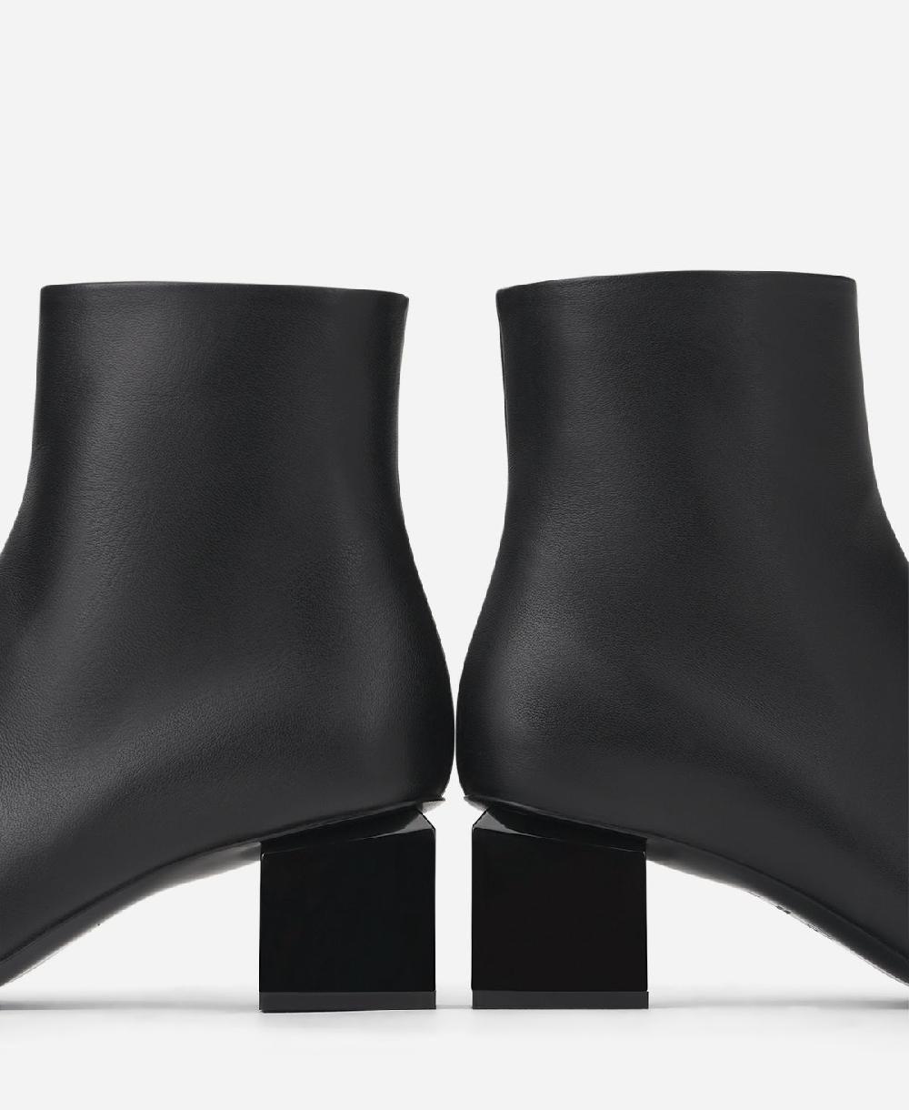 Agl Stivaletto In Pelle Con Tacco Cubico Nero Angie Pure