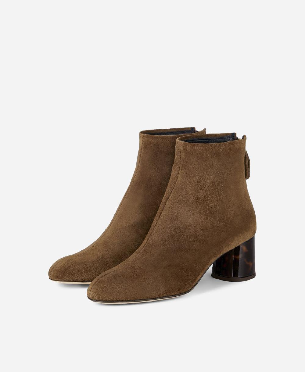 Agl Stivaletto In Pelle Con Tacco Cuoio VETA PRECIOUS