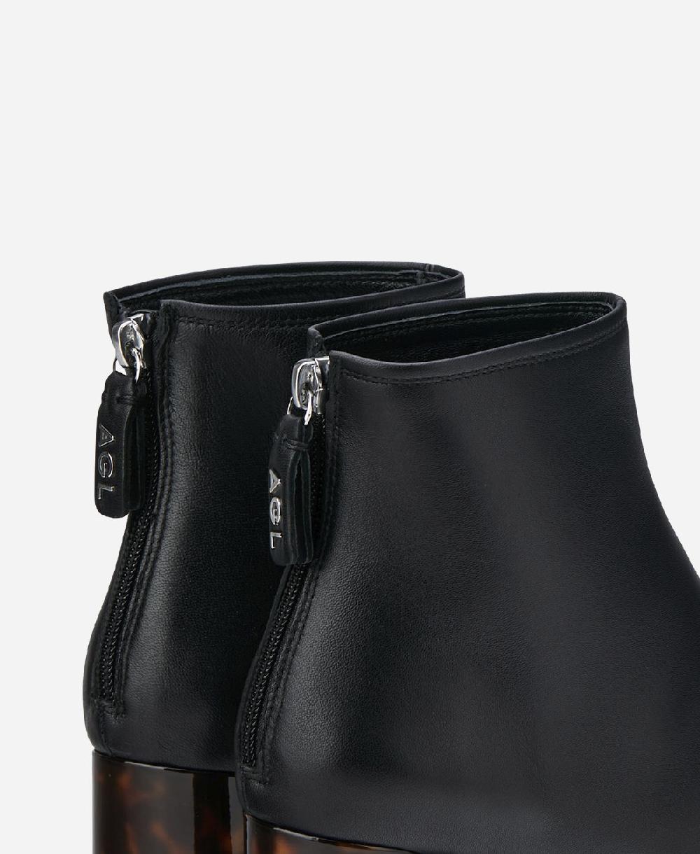 Agl Stivaletto In Pelle Con Tacco Nero VETA PRECIOUS