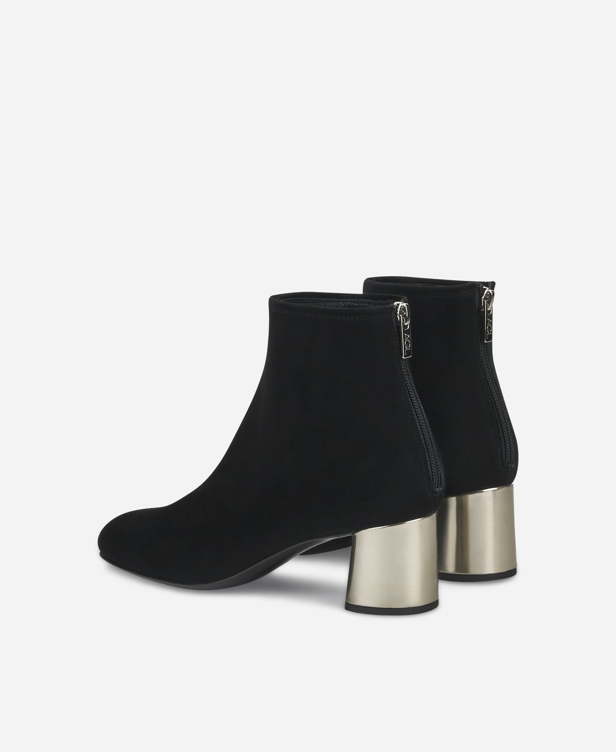 Agl Stivaletto In Velour Con Tacco Nero Veta Precious