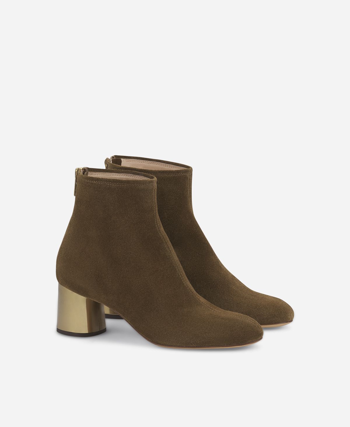 Agl Stivaletto In Velour Con Tacco Verde Veta Precious