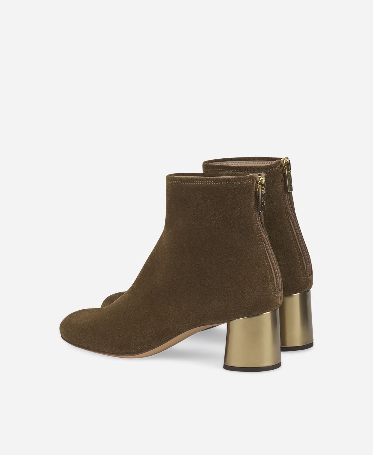 Agl Stivaletto In Velour Con Tacco Verde Veta Precious