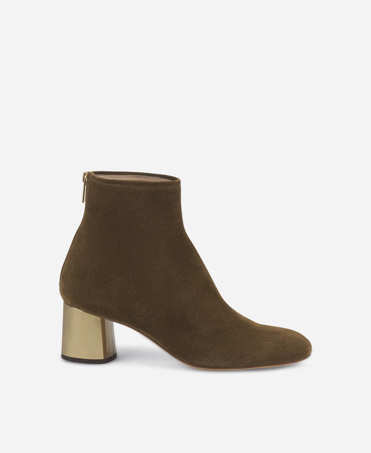 Agl Stivaletto in velour con tacco Verde Veta Precious