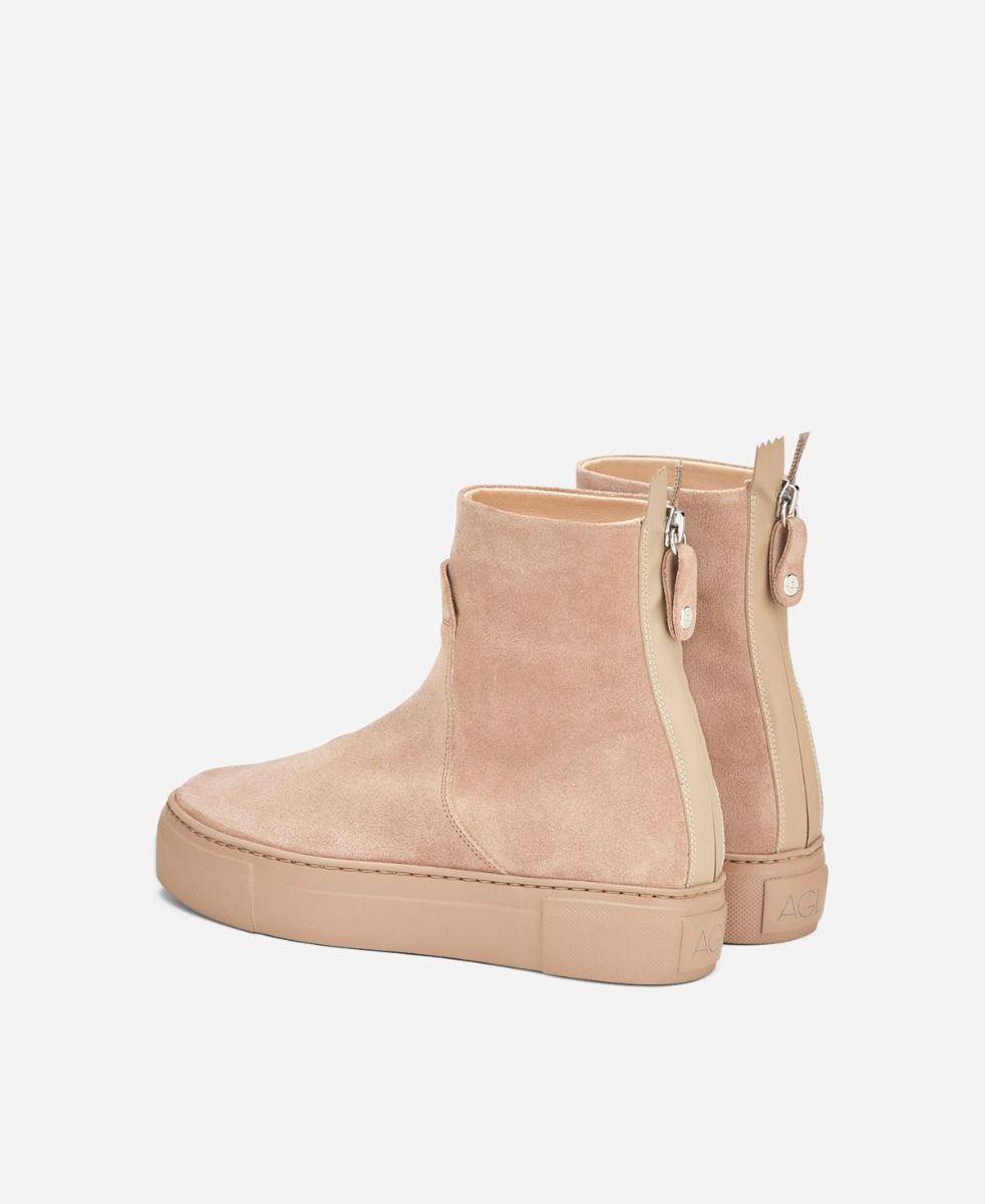 Agl Stivaletto Sneaker In Velour Beige MEGHAN BOOTIE