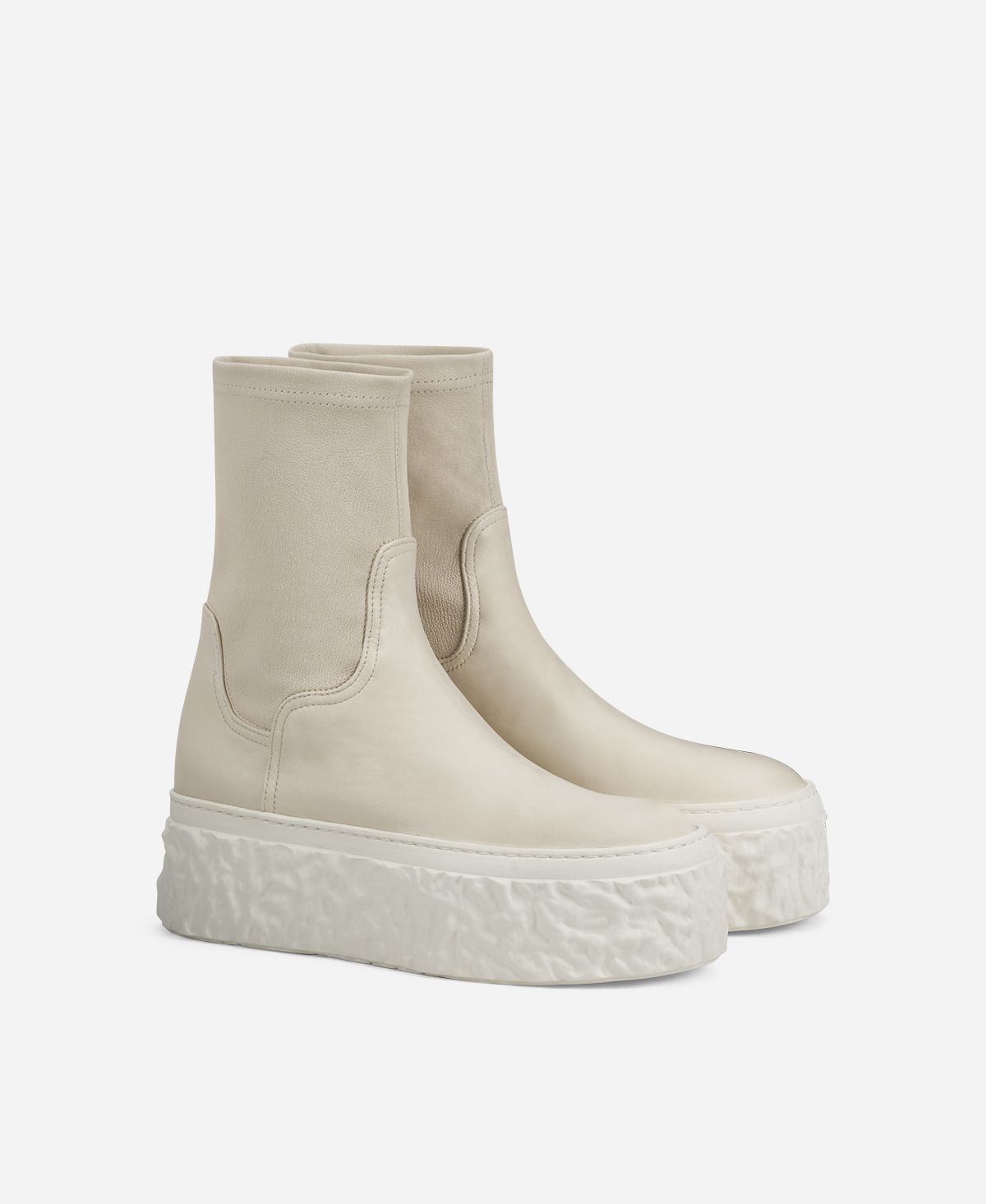 Agl Stivaletto Stretch Con Platform Avorio Magma Stretch