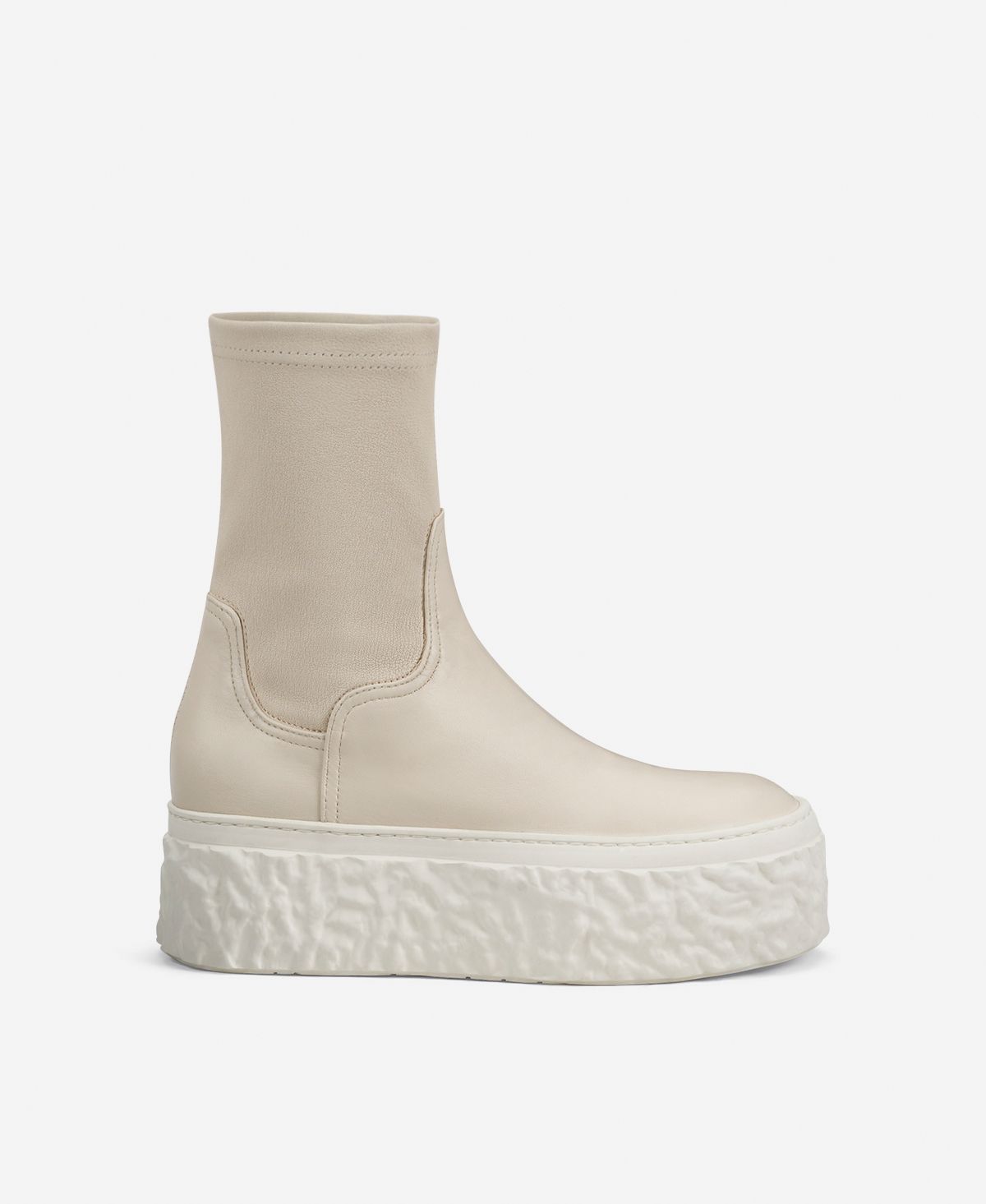 Agl Stivaletto stretch con platform Avorio Magma Stretch