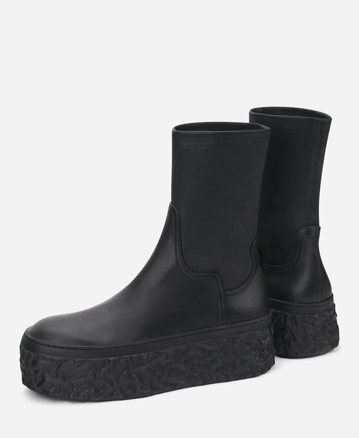 Agl Stivaletto Stretch Con Platform Nero Magma Stretch