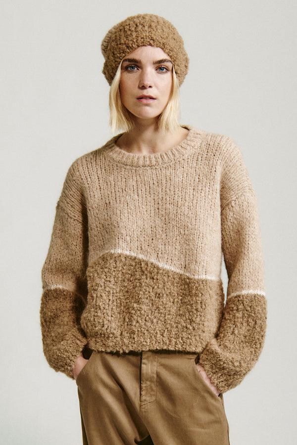 Transit Par Such Berretto tricot in filato di alpaca naturale con texture bouclè | 1013 – Transit