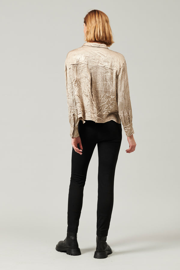 Transit Par Such Camicia Fluida In Raso Di Viscosa Con Effetto Stropicciato. Modello Am – Transit