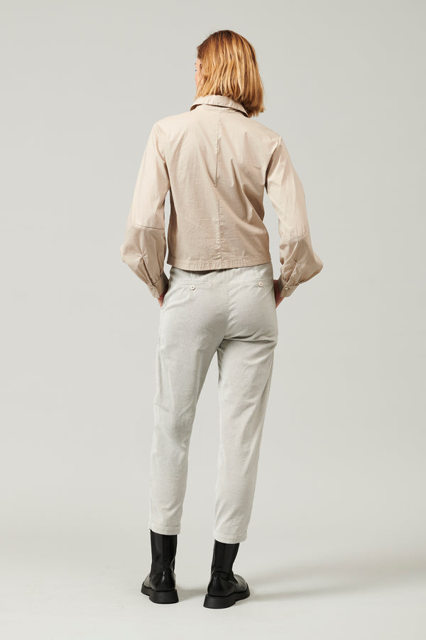 Transit Par Such Camicia In Popeline Di Cotone Stretch Con Manica Voluminosa Sagomata – Transit