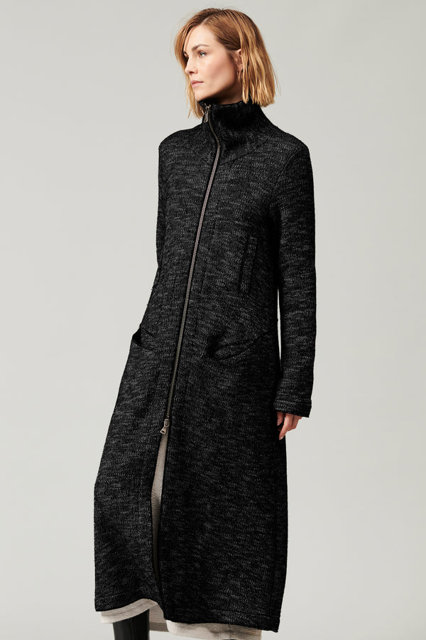 Transit Par Such Cappotto Lungo Di Maglia In Misto Lana Con Ampio Collo Esterno In Fant – Transit