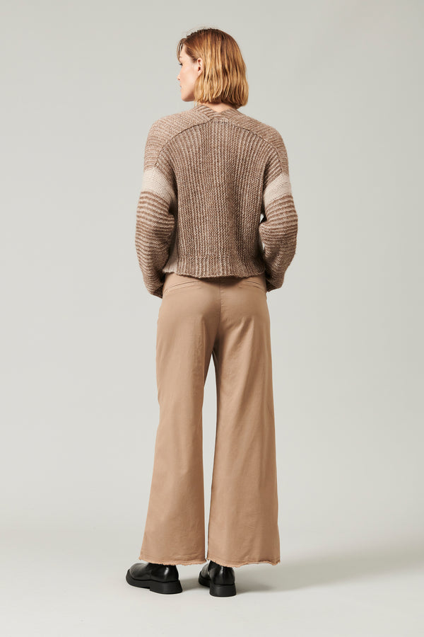 Transit Par Such Cardigan In Lana Ed Alpaca Con Motivo Di Riga A Contrasto Colore | 101 – Transit