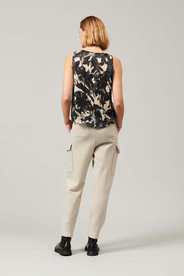 Transit Par Such Fluida Canotta In Raso Di Seta Con Stampa Colorata Floreale | 1013.CFD – Transit