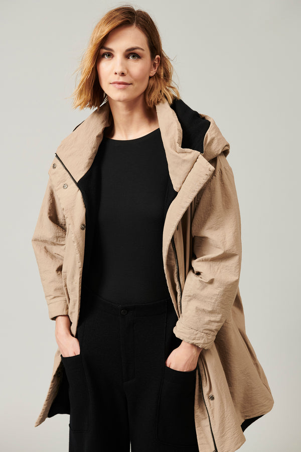 Transit Par Such Giaccone Zippato Con Ampio Cappuccio Di Misto Cotone Foderato In Panno – Transit