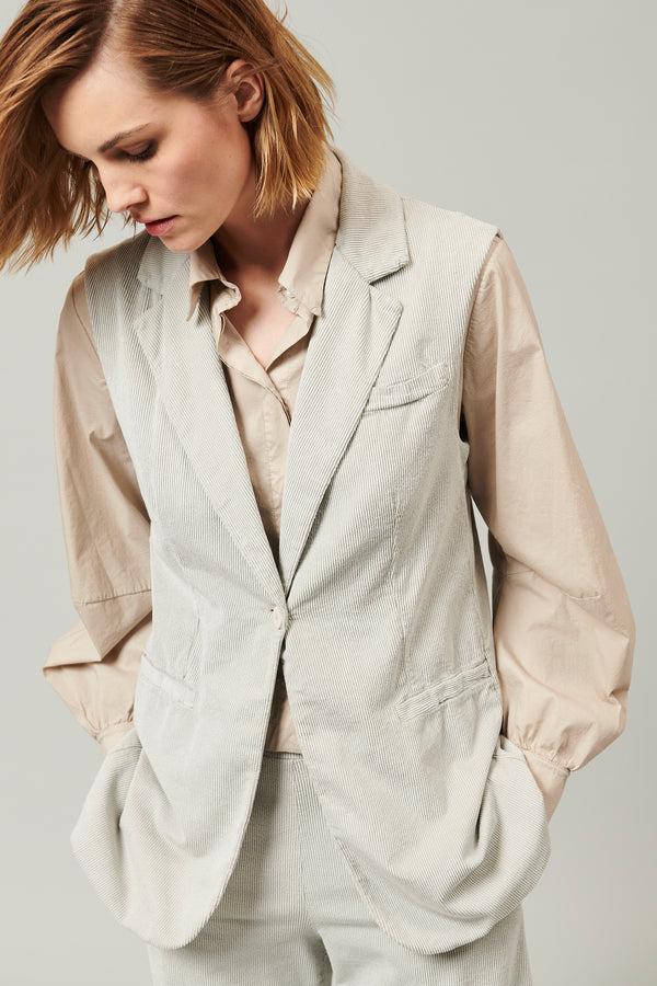 Transit Par Such Gilet In Velluto A Coste Di Misto Lana/cotone Semi-foderato. Vestibil – Transit