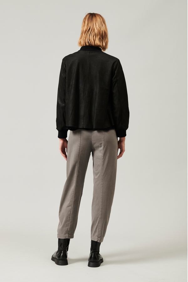 Transit Par Such Giubbino Svasato Zippato In Pelle Nappata Foderata In Panno Di Lana Le – Transit