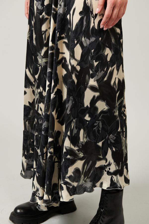 Transit Par Such Gonna Fluida In Raso Di Seta Con Stampa Colorata Floreale Lunghezza A – Transit