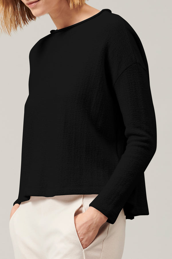 Transit Par Such Maglia Di Lana E Viscosa Jacquard Microfantasia Collo Sbarcato E Chius – Transit