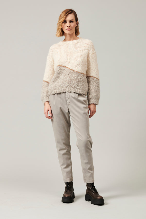 Transit Par Such Maglia Oversize Girocollo In Filato Di Alpaca Naturale Con Texture Bou – Transit