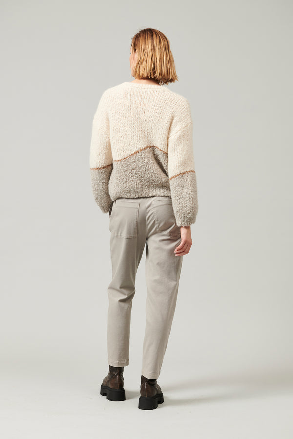 Transit Par Such Maglia Oversize Girocollo In Filato Di Alpaca Naturale Con Texture Bou – Transit