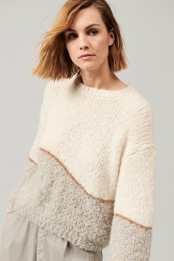 Transit Par Such Maglia Oversize Girocollo In Filato Di Alpaca Naturale Con Texture Bou – Transit