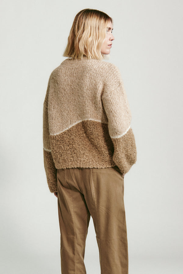 Transit Par Such Maglia Oversize Girocollo In Filato Di Alpaca Naturale Con Texture Bou – Transit