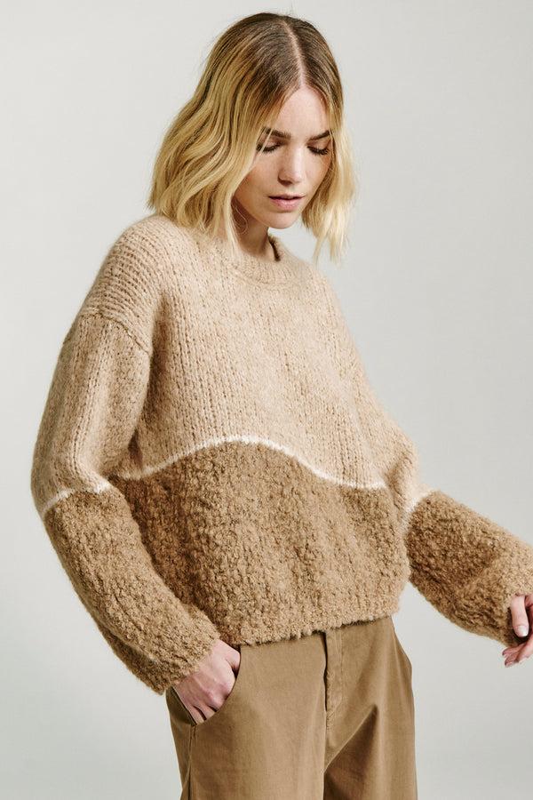 Transit Par Such Maglia Oversize Girocollo In Filato Di Alpaca Naturale Con Texture Bou – Transit