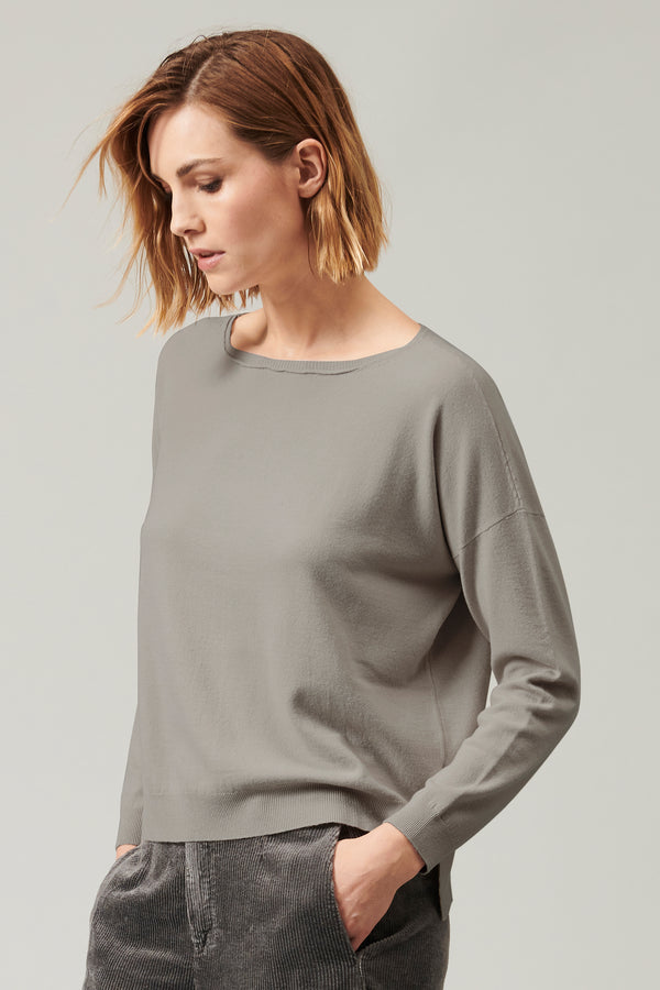 Transit Par Such Maglia Oversize In Viscosa E Lana. Linea A Scatola Collo A Barchetta – Transit