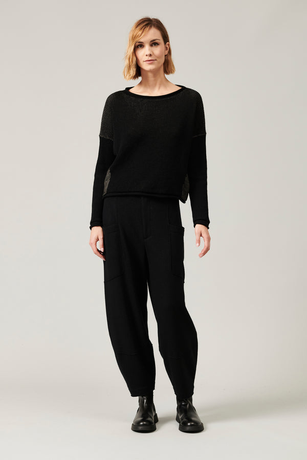 Transit Par Such Maglia Scollo A Barchetta In Costina Bicolore Di Lana E Lino | 1013.CF – Transit