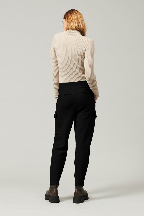 Transit Par Such Pantaloni Cargo In Panno Di Lana Con Cintura A Coste Di Lana Elastici – Transit