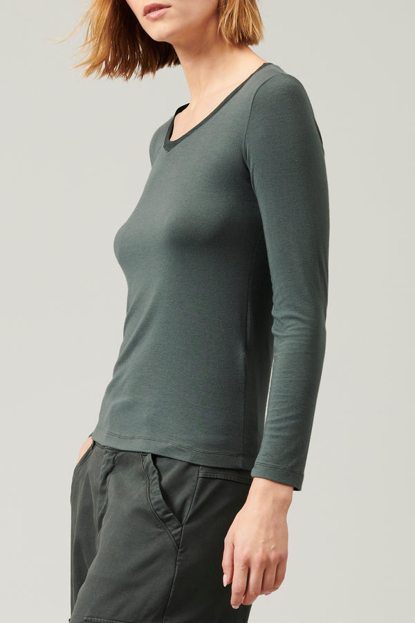 Transit Par Such T-shirt Scollo A V Slim Fit In Jersey Di Modal Stretch | 1013.CFDTRYI1 – Transit