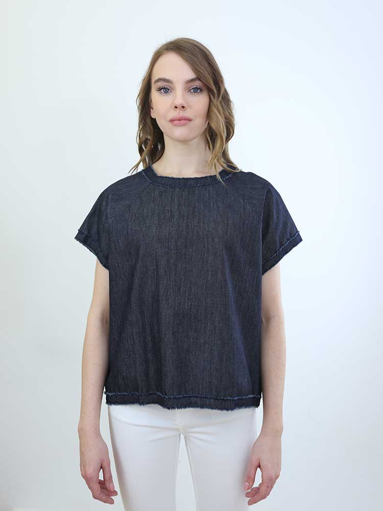 Tricot à Porter CAMICIA DENIM CON APERTURA SULLA SCHIENA