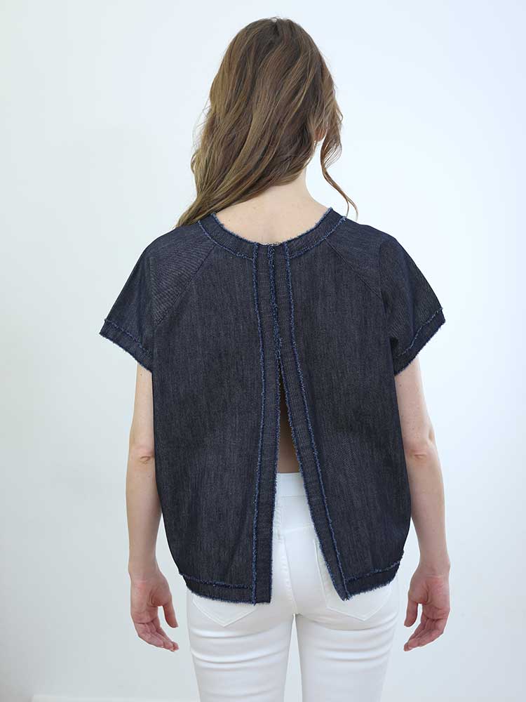 Tricot à Porter CAMICIA DENIM CON APERTURA SULLA SCHIENA