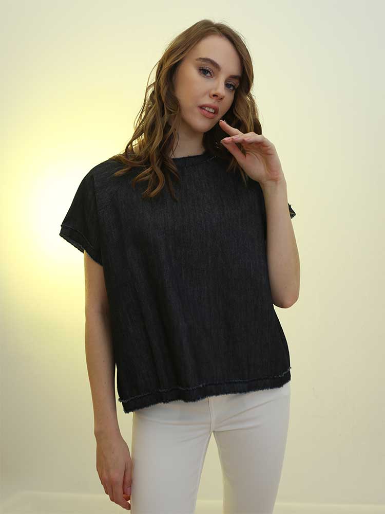 Tricot à Porter CAMICIA DENIM CON APERTURA SULLA SCHIENA