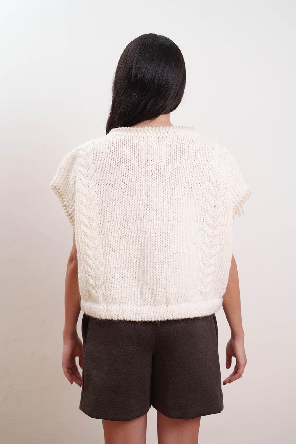 Tricot à Porter Maglia Cubetto Con Coulisse E Frange Laterali