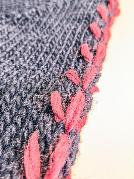 Tricot à Porter Maglia Giro Collo Manica Con Ricami In Costa E Pp Ai Polsi