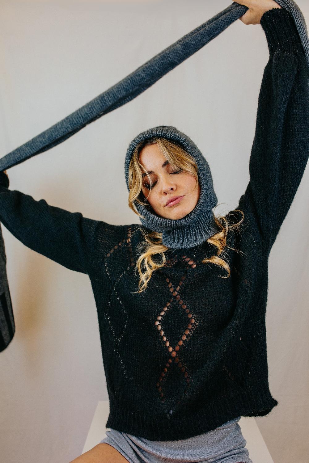 Tricot à Porter Maglia Girocollo Con Traforo A Rombi