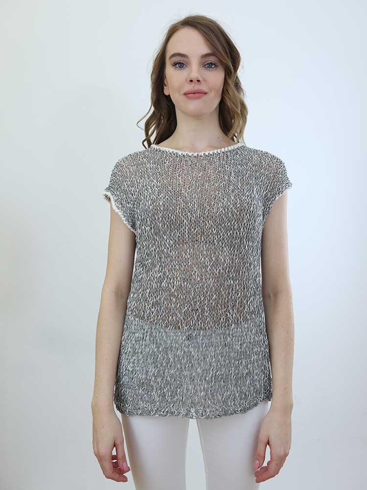 Tricot à Porter MAGLIA SENZA MANICHE PROFILI CONTRASTO