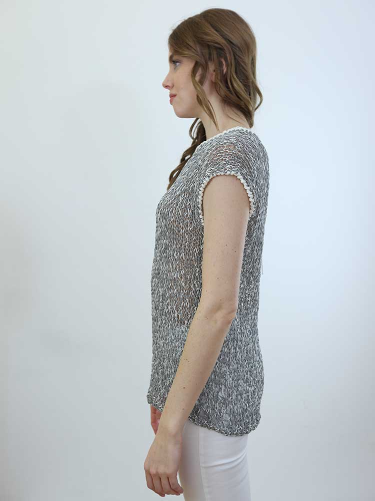 Tricot à Porter MAGLIA SENZA MANICHE PROFILI CONTRASTO