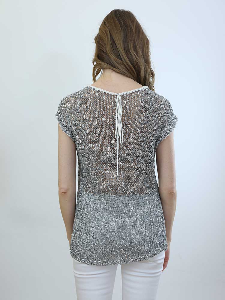 Tricot à Porter MAGLIA SENZA MANICHE PROFILI CONTRASTO