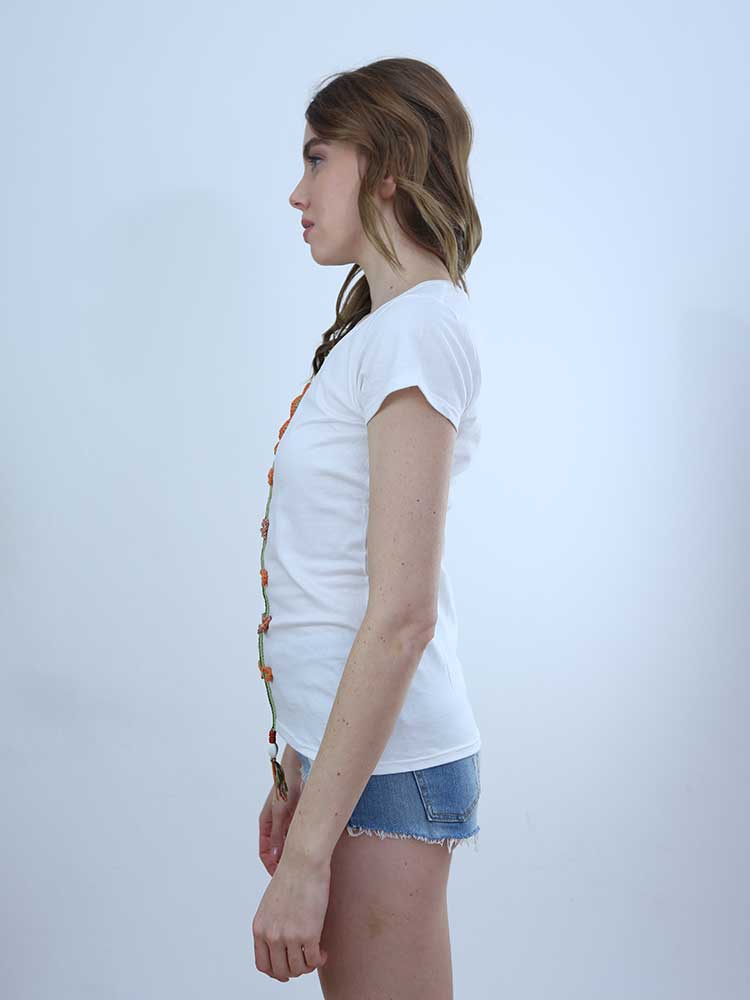 Tricot à Porter T-SHIRT SCOLLO AMPIO RICAMO UNCINETTO