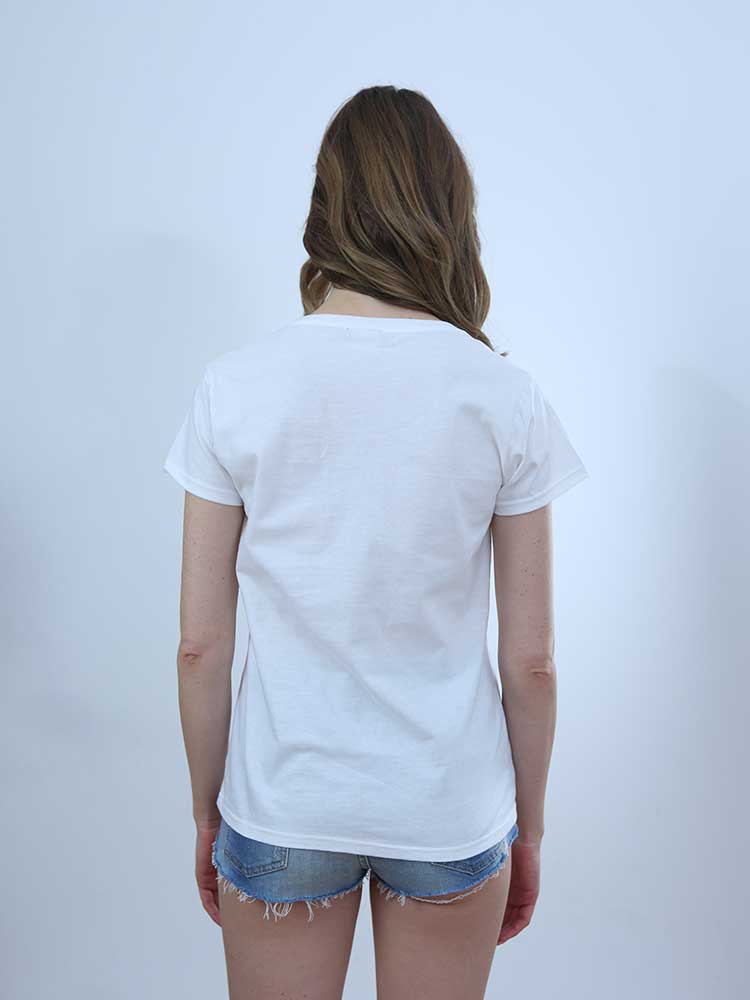 Tricot à Porter T-SHIRT SCOLLO PROFONDO APPLICAZIONI CROCHET