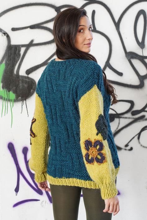 Tricot à Porter Bicolor Sleeves Flower